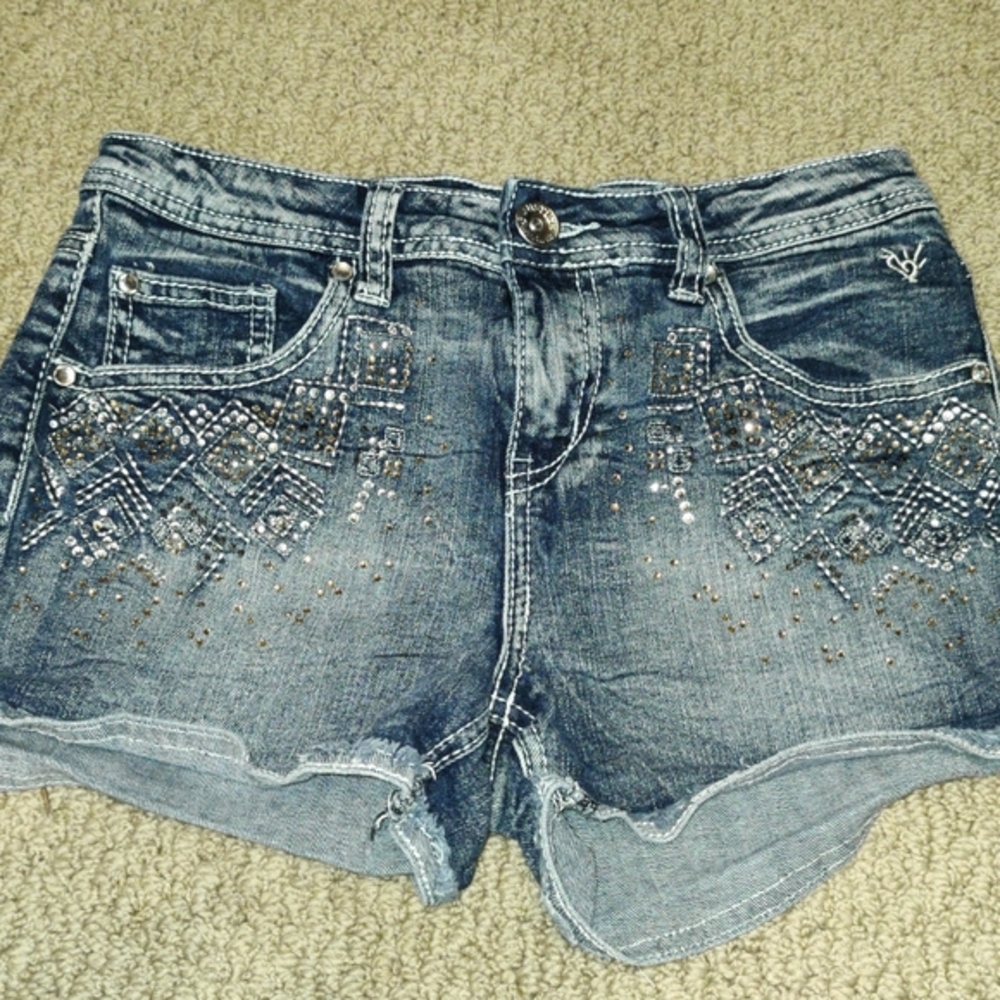 Girls Embellished Blue Jean Shorts Justice
